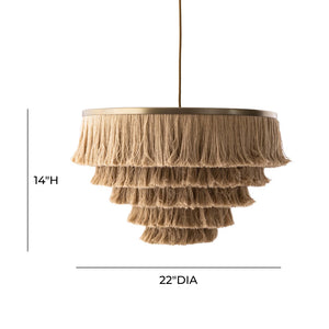 TOV Furniture Sarai Natural Fringe Pendant Light – Handcrafted Bohemian Fixture for Eclectic & Cozy Interiors TOV-G18386