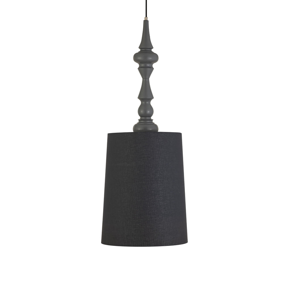 Tov Furniture Yaretzi Pendant Lamp - Gothic-inspired Design With Black Lampshade & Iron Base For Dark Academia Decor Black,Charcoal Fabric,Iron Tov-g18409