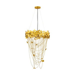 TOV Furniture Butterfly Gold Chandelier - Handcrafted Elegance with Sculptural Iron Butterflies for Artful Glamour TOV-G18412