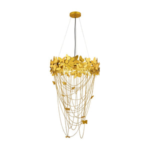 TOV Furniture Butterfly Gold Chandelier - Handcrafted Elegance with Sculptural Iron Butterflies for Artful Glamour TOV-G18412