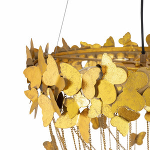 TOV Furniture Butterfly Gold Chandelier - Handcrafted Elegance with Sculptural Iron Butterflies for Artful Glamour TOV-G18412