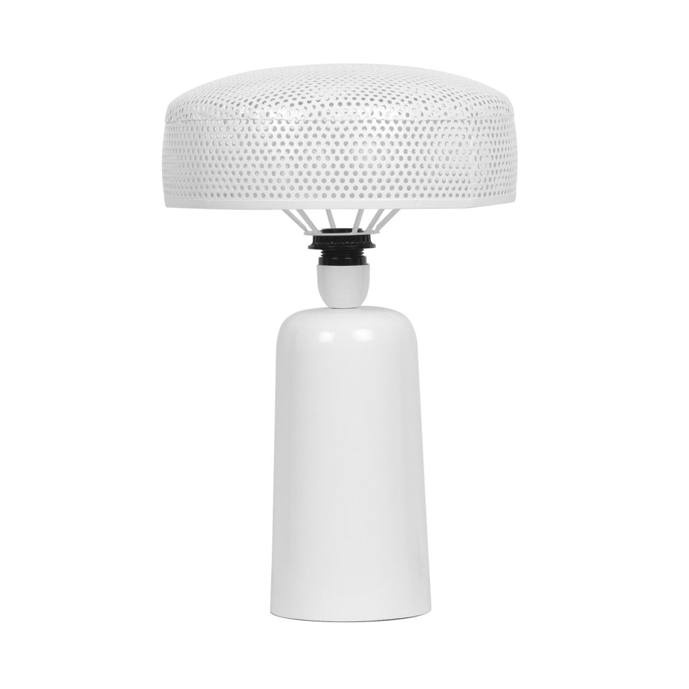 TOV Furniture Cindy Contemporary White Metal Table Lamp with Perforated Shade for Stylish Ambient Lighting TOV-G18445
