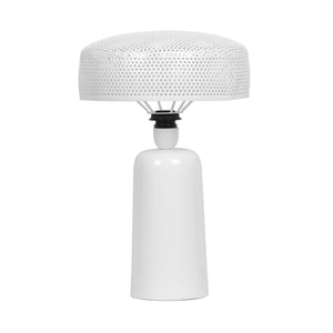 TOV Furniture Cindy Contemporary White Metal Table Lamp with Perforated Shade for Stylish Ambient Lighting TOV-G18445