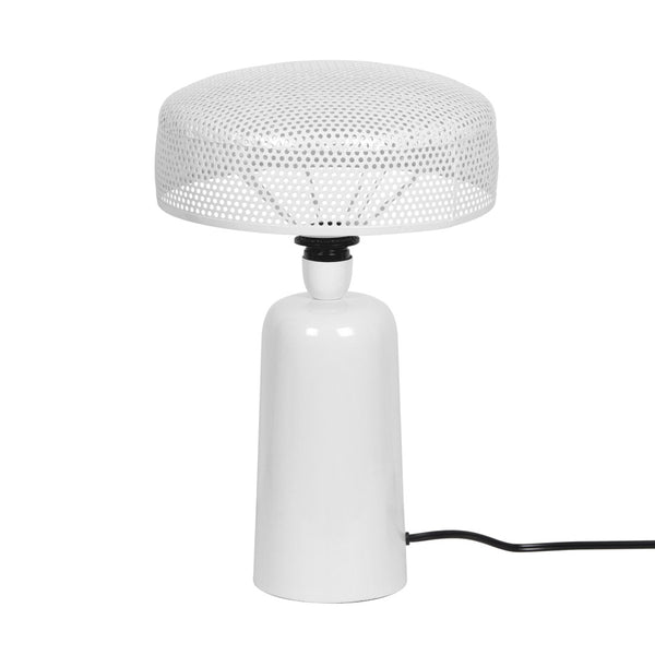 TOV Furniture Cindy Contemporary White Metal Table Lamp with Perforated Shade for Stylish Ambient Lighting TOV-G18445