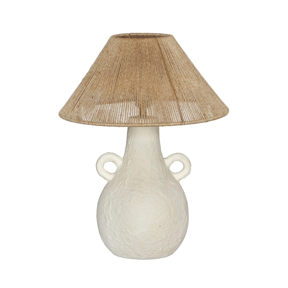 TOV Furniture Lalit Boho-Chic Natural Jute & White Ceramic Table Lamp - Elegant Lighting for Modern Spaces TOV-G18460
