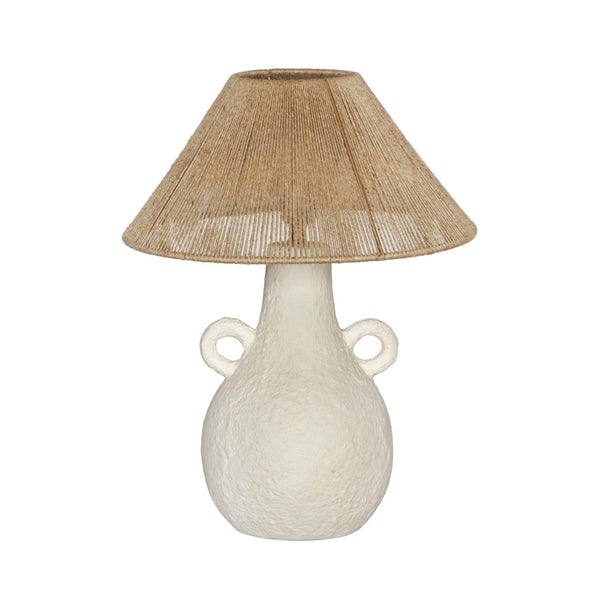 TOV Furniture Lalit Boho-Chic Natural Jute & White Ceramic Table Lamp - Elegant Lighting for Modern Spaces TOV-G18460
