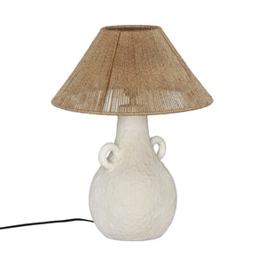 TOV Furniture Lalit Boho-Chic Natural Jute & White Ceramic Table Lamp - Elegant Lighting for Modern Spaces TOV-G18460