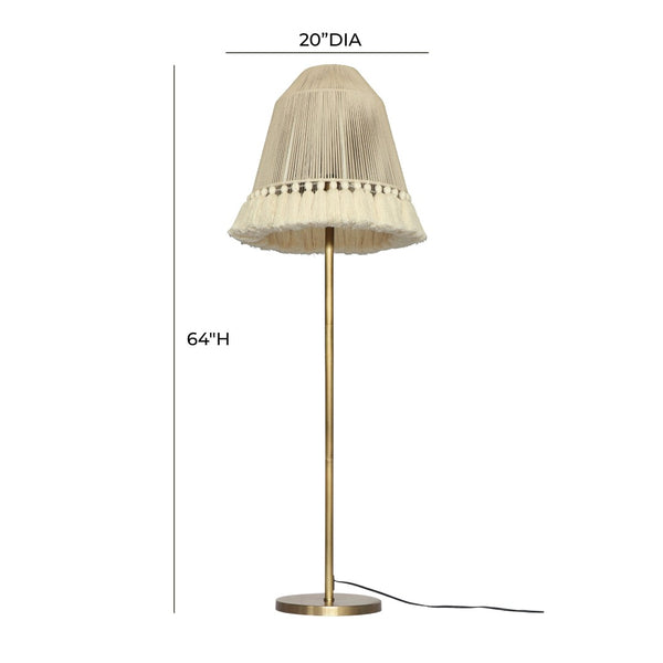 TOV Furniture June White Floor Lamp - Elegant Boho Chic Design with Gold Accents for Warm, Inviting Illumination Tall TOV-G18461