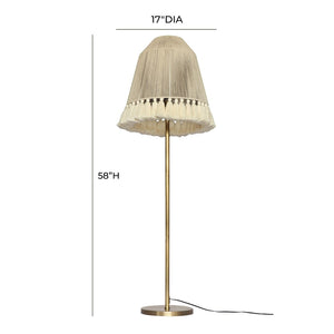 TOV Furniture June White Floor Lamp - Elegant Boho Chic Design with Gold Accents for Warm, Inviting Illumination Medium TOV-G18463