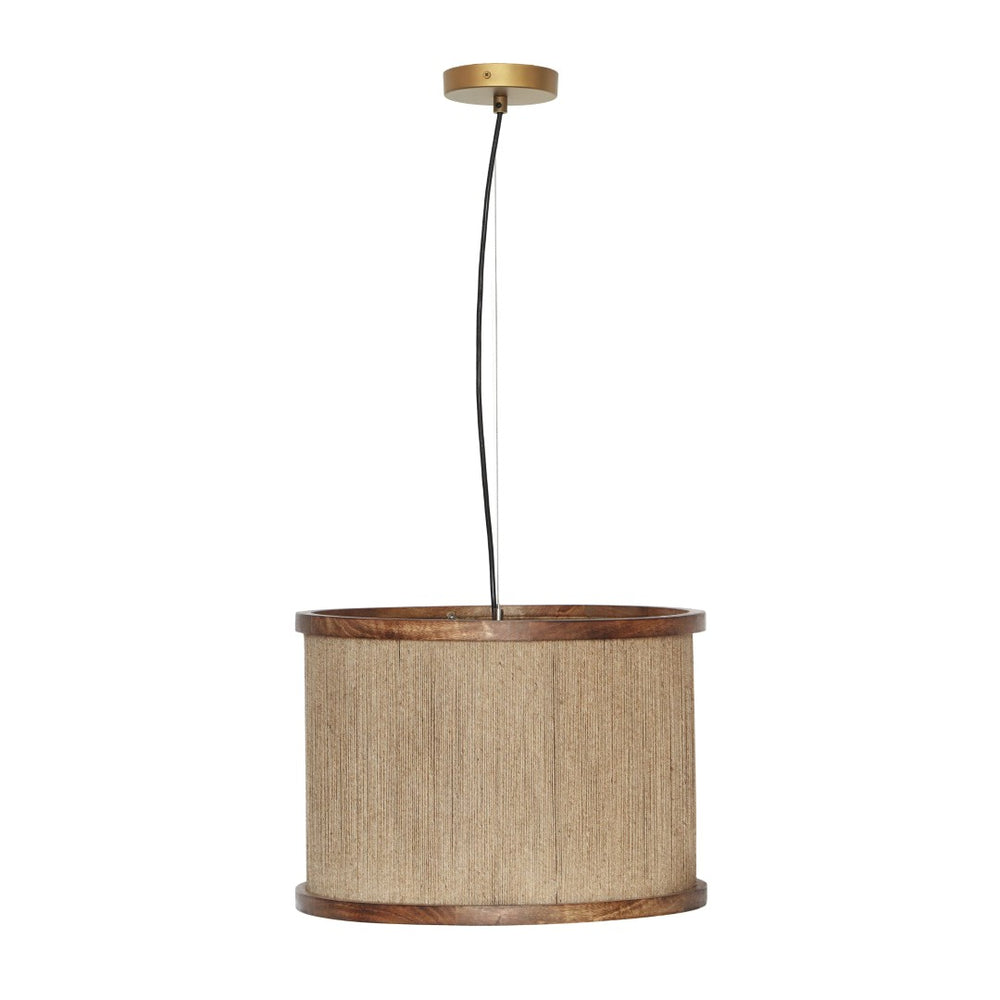 TOV Furniture Mariana Handcrafted Natural Pendant Lamp with Jute Shade and Gold-Finish Accents for Cozy Spaces TOV-G18465