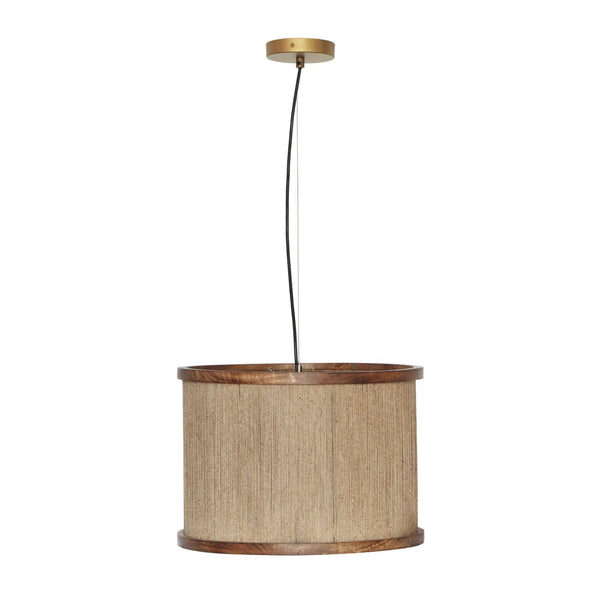 TOV Furniture Mariana Handcrafted Natural Pendant Lamp with Jute Shade and Gold-Finish Accents for Cozy Spaces TOV-G18465
