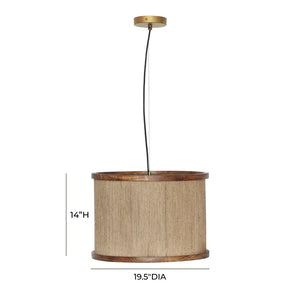 TOV Furniture Mariana Handcrafted Natural Pendant Lamp with Jute Shade and Gold-Finish Accents for Cozy Spaces TOV-G18465
