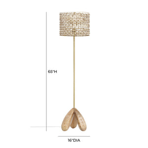 TOV Furniture Alondra Handcrafted Wooden Floor Lamp - Tripod Design with Woven Shade for Bohemian & Coastal Decor TOV-G18482