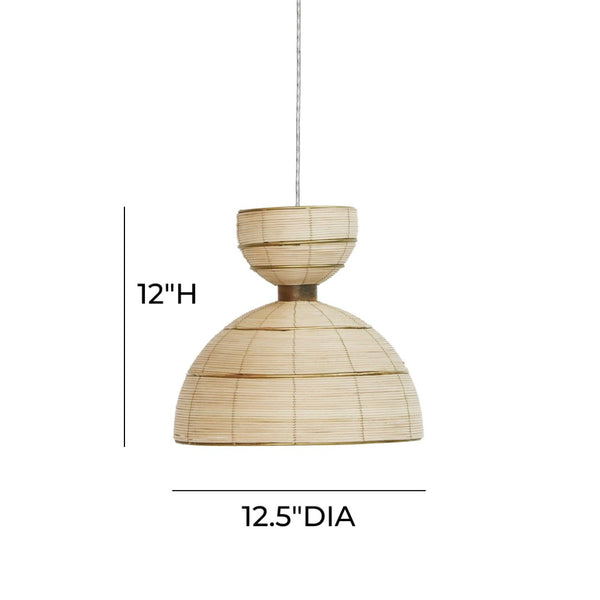 TOV Furniture Lydia Rattan Pendant Lamp - Handwoven Hourglass Light Fixture for Bohemian & Modern Interiors TOV-G18485
