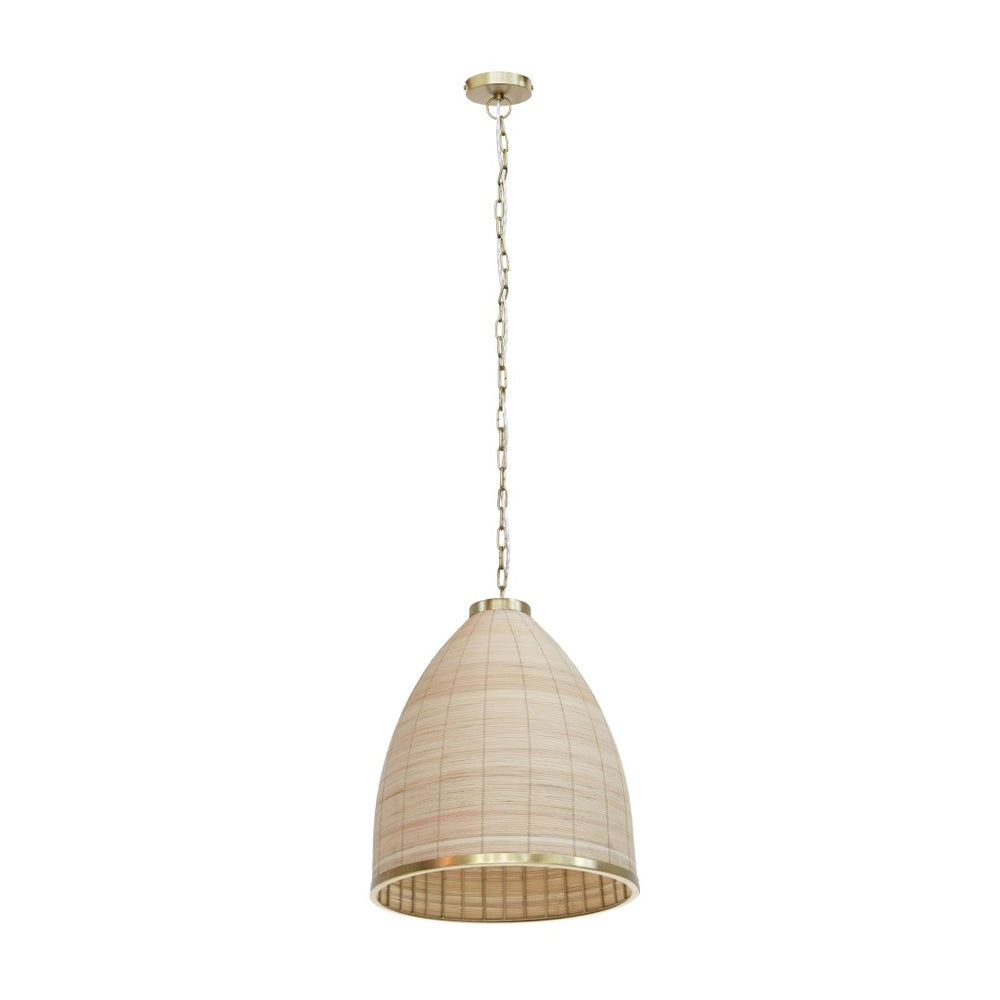 TOV Furniture Kelsey Rattan Pendant Lamp: Handcrafted Coastal Elegance with Adjustable Length for Any Space TOV-G18487