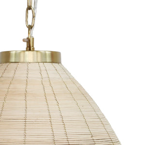 TOV Furniture Kelsey Rattan Pendant Lamp: Handcrafted Coastal Elegance with Adjustable Length for Any Space TOV-G18487