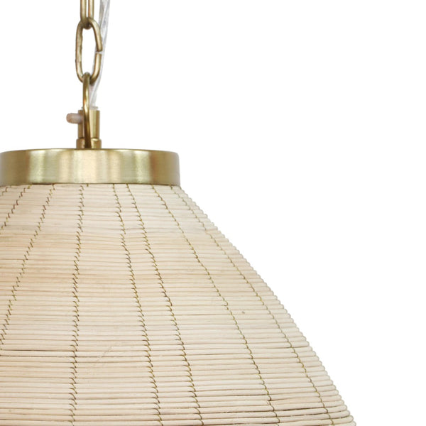 TOV Furniture Kelsey Rattan Pendant Lamp: Handcrafted Coastal Elegance with Adjustable Length for Any Space TOV-G18487