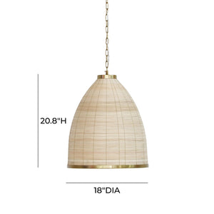 TOV Furniture Kelsey Rattan Pendant Lamp: Handcrafted Coastal Elegance with Adjustable Length for Any Space TOV-G18487