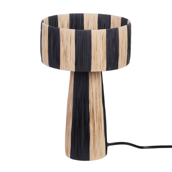 TOV Furniture Shelby Raffia Table Lamp – Handcrafted Natural Fiber Design for Cozy, Safari-Chic Home Décor Black/Natural TOV-G18549