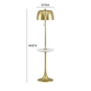 TOV Furniture Sienna Gold Floor Lamp - European-Inspired Design with Marble Side Table for Modern Home Elegance TOV-G18555