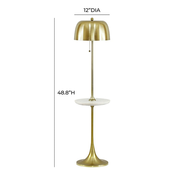 TOV Furniture Sienna Gold Floor Lamp - European-Inspired Design with Marble Side Table for Modern Home Elegance TOV-G18555