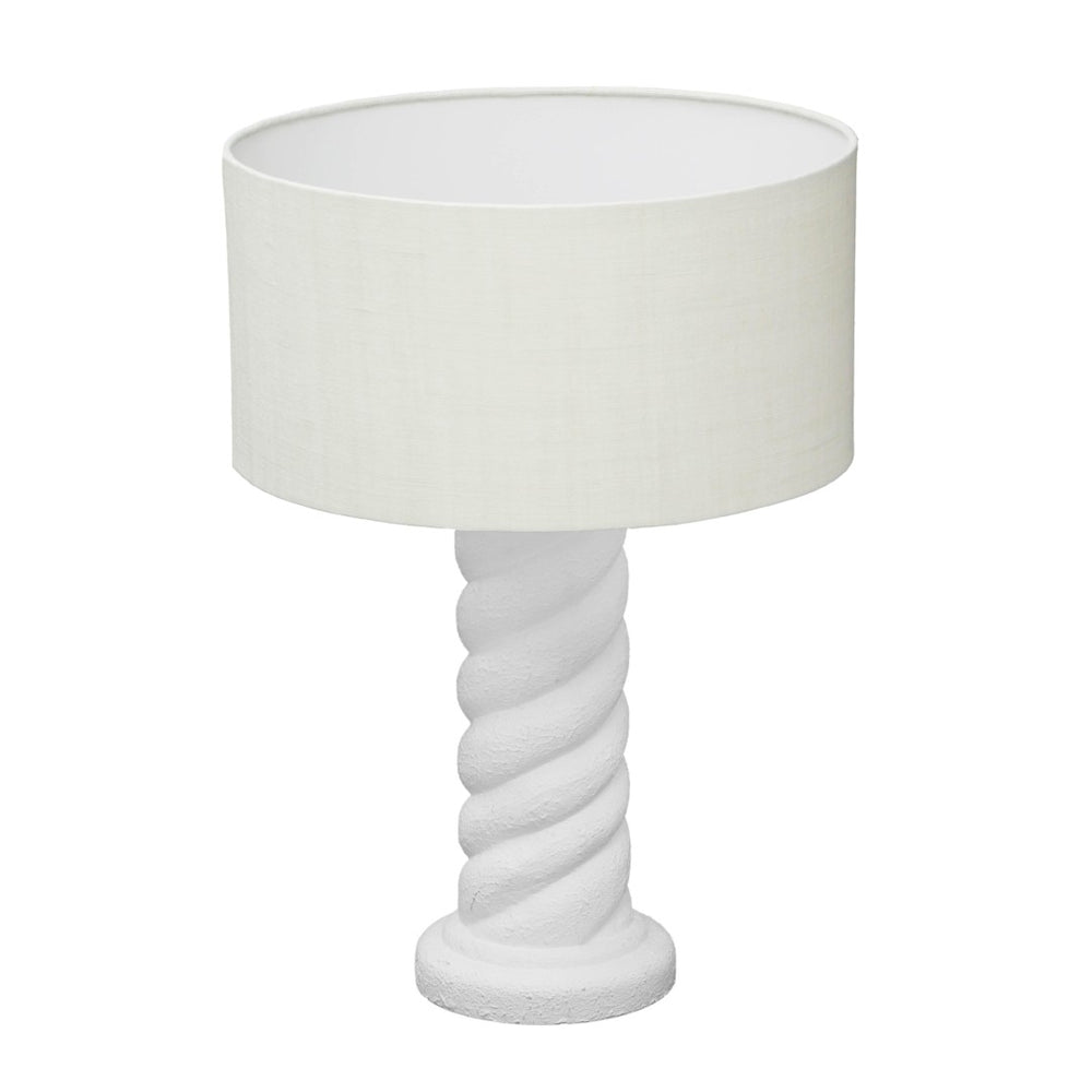 TOV Furniture Rapunzel White and Cream Table Lamp - Contemporary Twisted Base, Artisan Crafted, Elegant Lighting Decor TOV-G18556