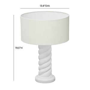 TOV Furniture Rapunzel White and Cream Table Lamp - Contemporary Twisted Base, Artisan Crafted, Elegant Lighting Decor TOV-G18556