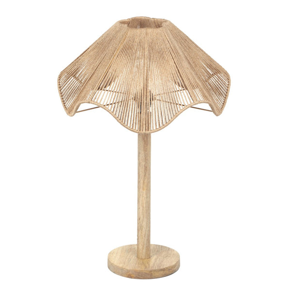 TOV Furniture Jula Natural Jute Table Lamp - Handcrafted Eco-Friendly Design with Wavy Shade for Cozy Illumination TOV-G18563