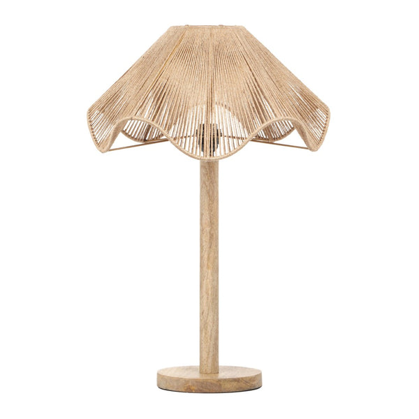 TOV Furniture Jula Natural Jute Table Lamp - Handcrafted Eco-Friendly Design with Wavy Shade for Cozy Illumination TOV-G18563