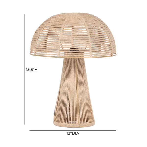 TOV Furniture Oddy Jute Table Lamp - Handcrafted Mushroom-Inspired Accent for Eco-Friendly Home Decor & Warm Lighting Natural TOV-G18564