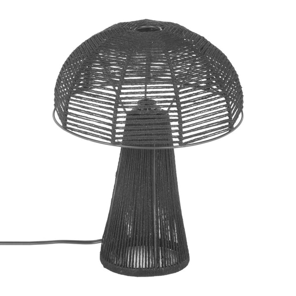 TOV Furniture Oddy Jute Table Lamp - Handcrafted Mushroom-Inspired Accent for Eco-Friendly Home Decor & Warm Lighting Black TOV-G18565