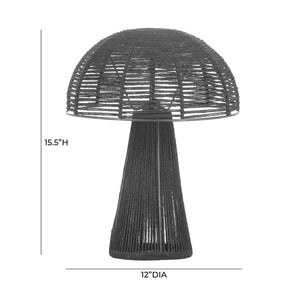 TOV Furniture Oddy Jute Table Lamp - Handcrafted Mushroom-Inspired Accent for Eco-Friendly Home Decor & Warm Lighting Black TOV-G18565