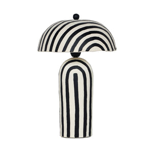 TOV Furniture Maiori Striped Papier Mache Table Lamp - Handcrafted Charm for a Playful, Sophisticated Accent Black Stripes TOV-G18570