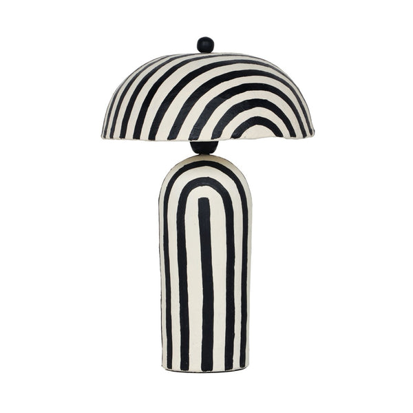 TOV Furniture Maiori Striped Papier Mache Table Lamp - Handcrafted Charm for a Playful, Sophisticated Accent Black Stripes TOV-G18570
