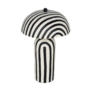 TOV Furniture Maiori Striped Papier Mache Table Lamp - Handcrafted Charm for a Playful, Sophisticated Accent Black Stripes TOV-G18570