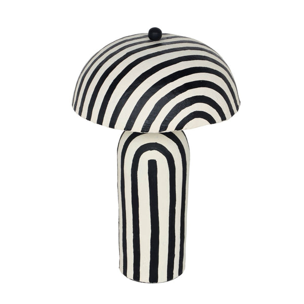 TOV Furniture Maiori Striped Papier Mache Table Lamp - Handcrafted Charm for a Playful, Sophisticated Accent Black Stripes TOV-G18570