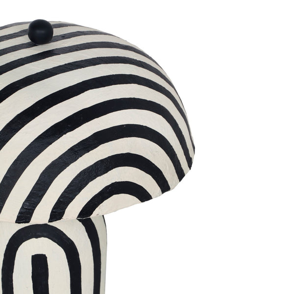 TOV Furniture Maiori Striped Papier Mache Table Lamp - Handcrafted Charm for a Playful, Sophisticated Accent Black Stripes TOV-G18570
