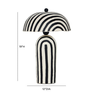 TOV Furniture Maiori Striped Papier Mache Table Lamp - Handcrafted Charm for a Playful, Sophisticated Accent Black Stripes TOV-G18570