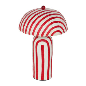 TOV Furniture Maiori Striped Papier Mache Table Lamp - Handcrafted Charm for a Playful, Sophisticated Accent Red Stripes TOV-G18571