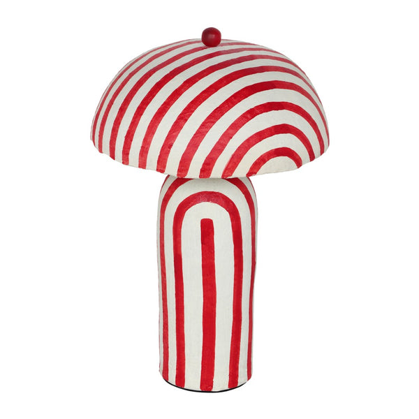 TOV Furniture Maiori Striped Papier Mache Table Lamp - Handcrafted Charm for a Playful, Sophisticated Accent Red Stripes TOV-G18571