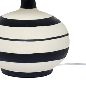 TOV Furniture Positano Striped Papier Mâché Table Lamp - Handcrafted Artisanal Design for Modern Décor Enhancement Black/Off-White TOV-G18572
