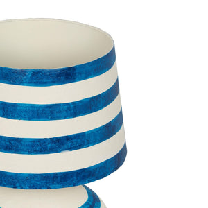 TOV Furniture Positano Striped Papier Mâché Table Lamp - Handcrafted Artisanal Design for Modern Décor Enhancement Blue/Off-White TOV-G18573