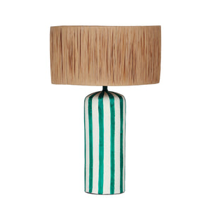 Ravello Green Striped Papier Mache Table Lamp TOV-G18574 TOV Furniture