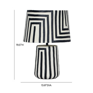 TOV Furniture Minori Black Striped Table Lamp - Handcrafted Papier Mache with Iron Base for Stylish Ambient Lighting TOV-G18575