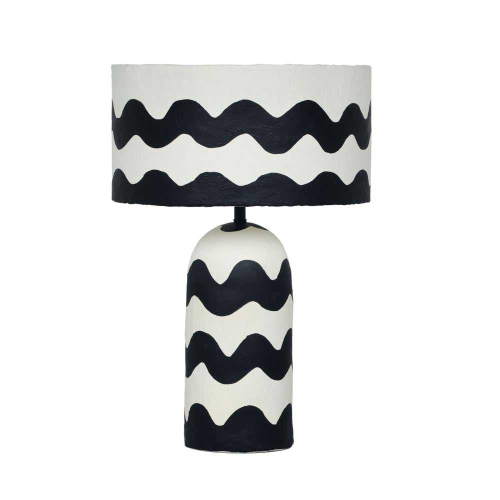 TOV Furniture Tropea Artistic Black Waves Papier Mache Table Lamp - Unique Design for Modern Eclectic Interiors TOV-G18577