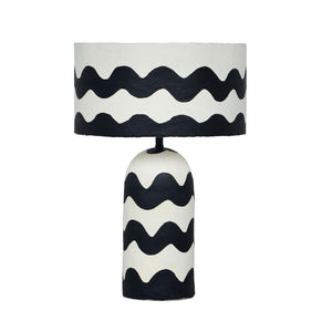 TOV Furniture Tropea Artistic Black Waves Papier Mache Table Lamp - Unique Design for Modern Eclectic Interiors TOV-G18577