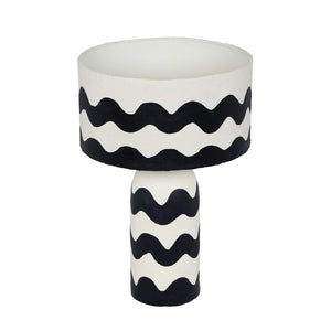 TOV Furniture Tropea Artistic Black Waves Papier Mache Table Lamp - Unique Design for Modern Eclectic Interiors TOV-G18577