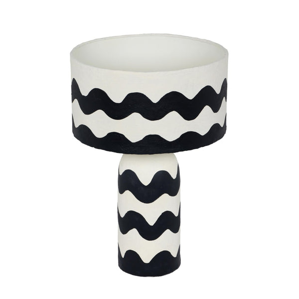 TOV Furniture Tropea Artistic Black Waves Papier Mache Table Lamp - Unique Design for Modern Eclectic Interiors TOV-G18577