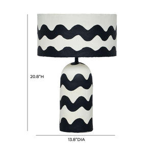 TOV Furniture Tropea Artistic Black Waves Papier Mache Table Lamp - Unique Design for Modern Eclectic Interiors TOV-G18577