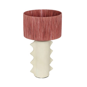 TOV Furniture Wild Thing Avant-Garde Papier Mache Table Lamp - Sculptural Spiked Base & Raffia Shade for Unique Decor TOV-G18579